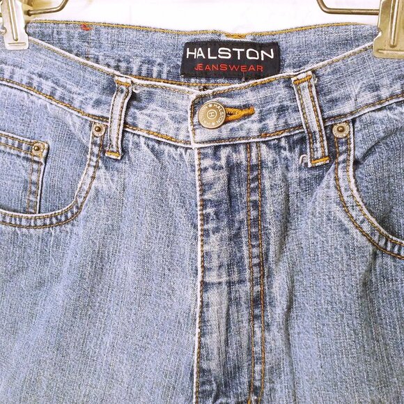 90s Halston Jeanswear (12) Light Blue Denim Mom Jeans Capris Pants 5-Pocket - Picture 4 of 12